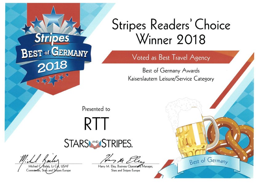 Stars & Stripes Readers Choice 2018 Winner Certificate