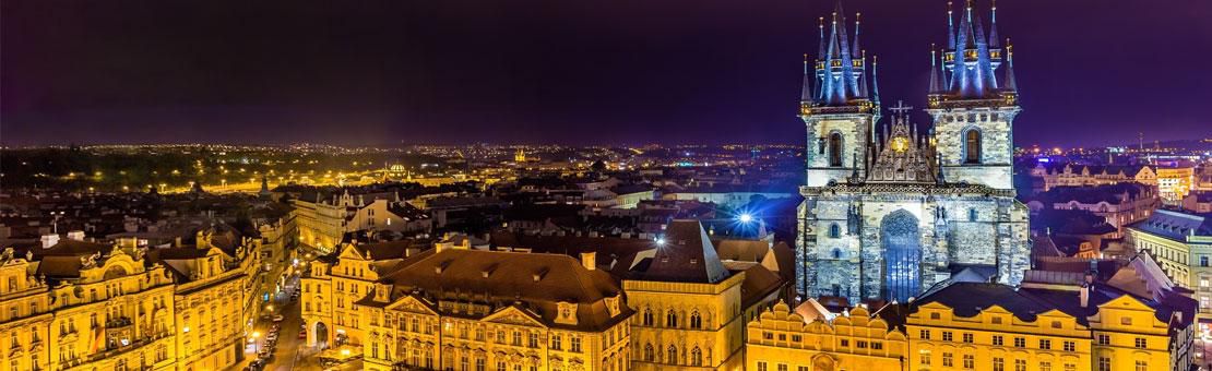 Prague Skyline night