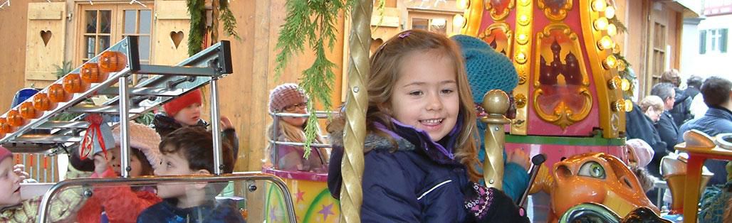 Children at Christmas Market Rides